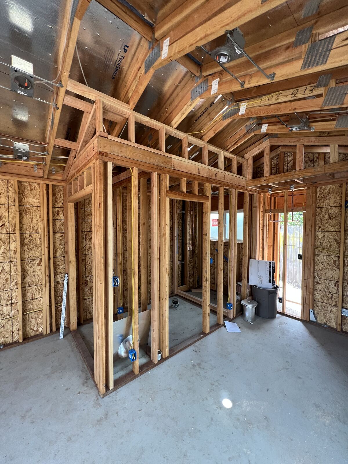 Interior wall and floor framing detail